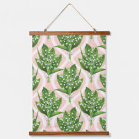 Bouquet of lilly of the valley flowers on pink