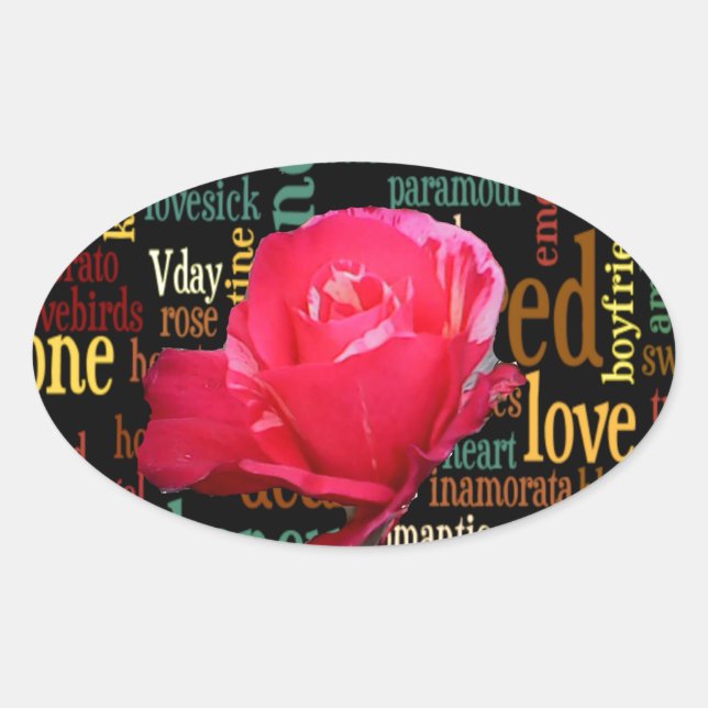 Bouquet of Love: A Heartfelt Expression Oval Sticker (Front)