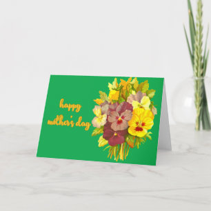 Bouquet of Pansies Mother's Day Card