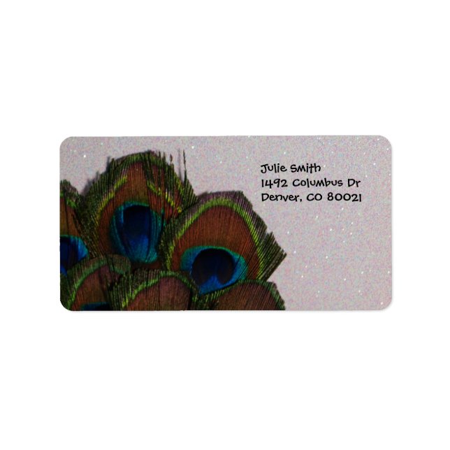 Bouquet of Peacock Feathers with White Label (Front)