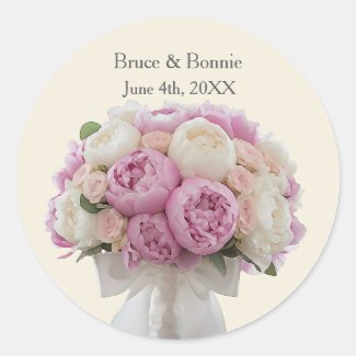 Bouquet of Peonies Custom Wedding Favor