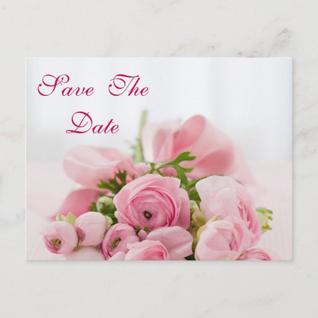 Bouquet Of Pink Roses 21st Birthday Save The Date Announcement Postcard (Front)