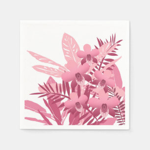 Bouquet of pink tropical plants napkin