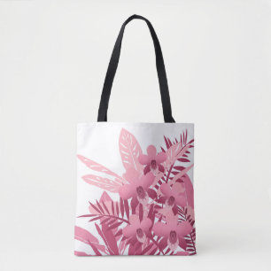 Bouquet of pink tropical plants tote bag