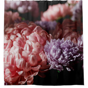 Bouquet of pink with purple aster flowers in light