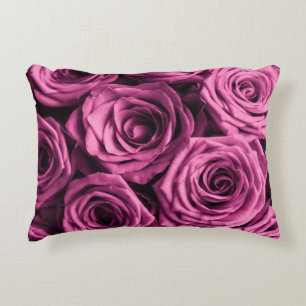 Bouquet of purple roses, flowers floral background accent pillow