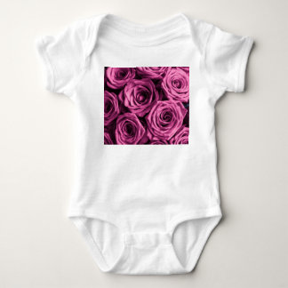 Bouquet of purple roses, flowers floral background baby bodysuit