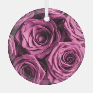 Bouquet of purple roses, flowers floral background glass ornament