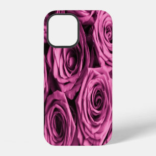 Bouquet of purple roses, flowers floral background iPhone 12 case