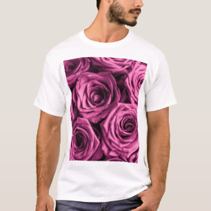 Bouquet of purple roses, flowers floral background T-Shirt