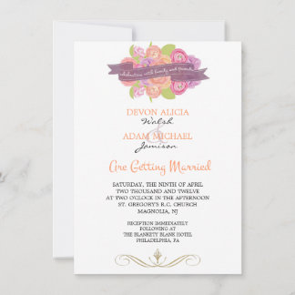 Bouquet of Ranunculus Wedding Invitation