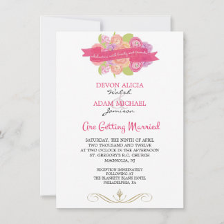 Bouquet of Ranunculus Wedding Invitation