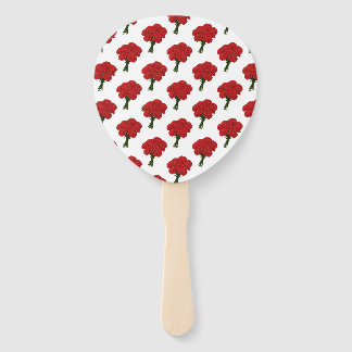 Bouquet of Red Carnations – Elegant Romantic Art Hand Fan