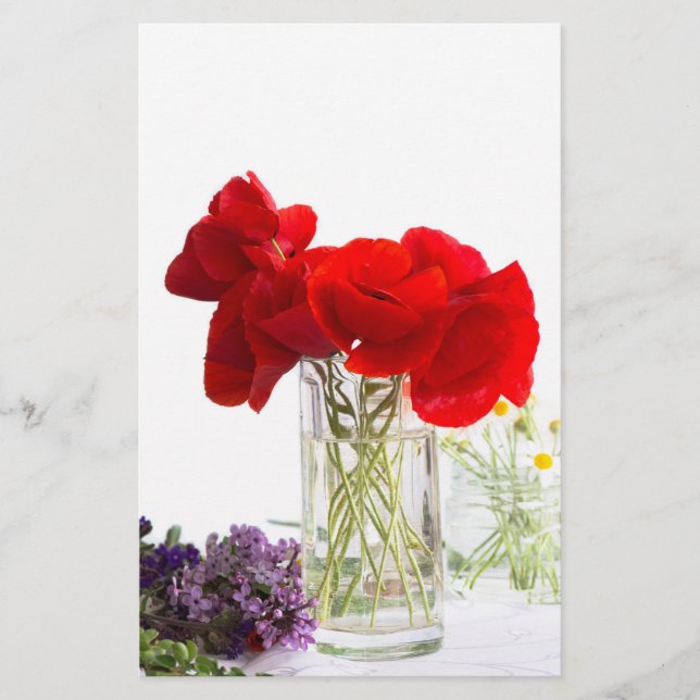 Bouquet of red poppies flyer (Front)