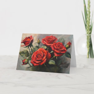 Bouquet of Red Roses Card