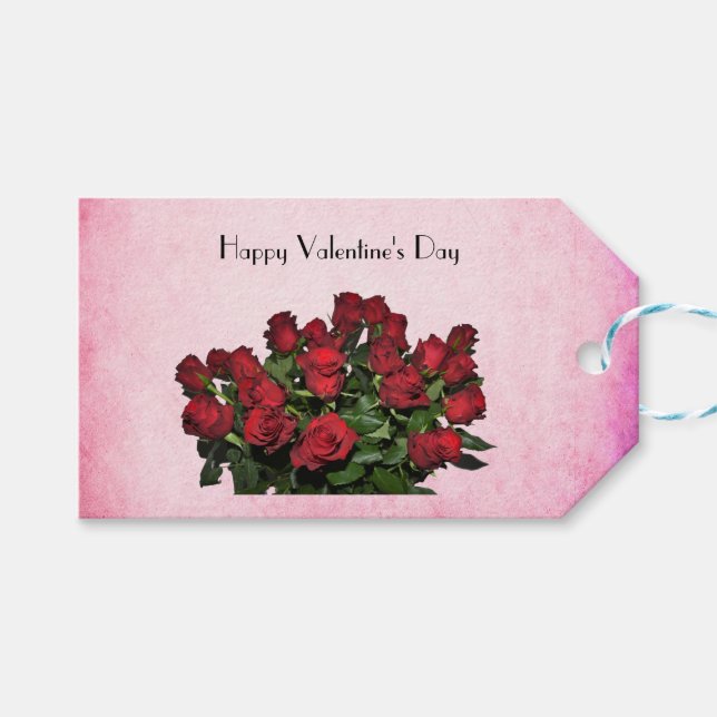 Bouquet of red roses gift tags (Front (Horizontal))