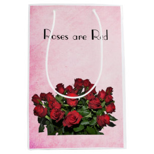 Bouquet of red roses medium gift bag