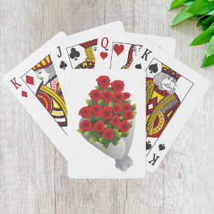 Bouquet Of Red Roses Playing Cards