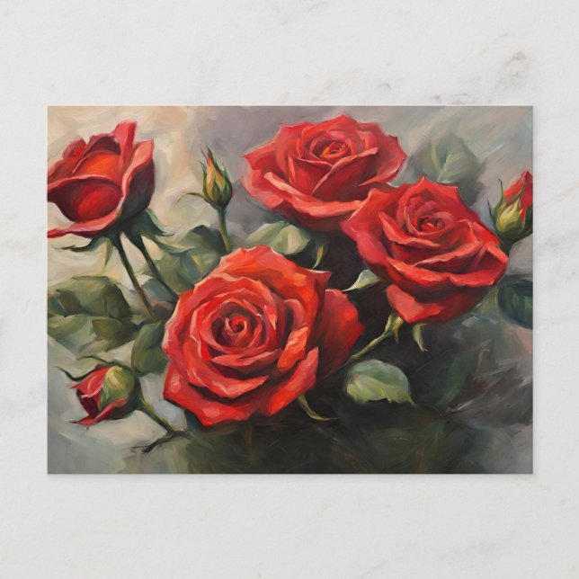 Bouquet of Red Roses  Postcard (Front)
