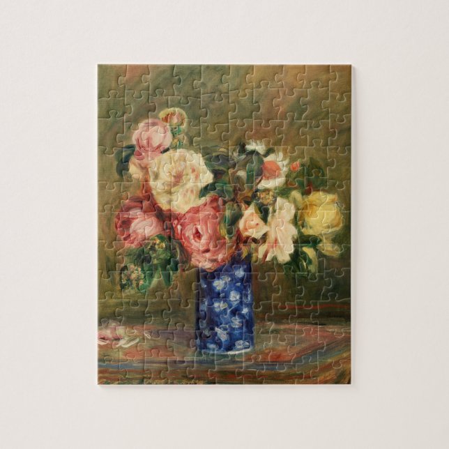 Bouquet of Roses by Renoir Impressionist Painting Jigsaw Puzzle (Vertical)