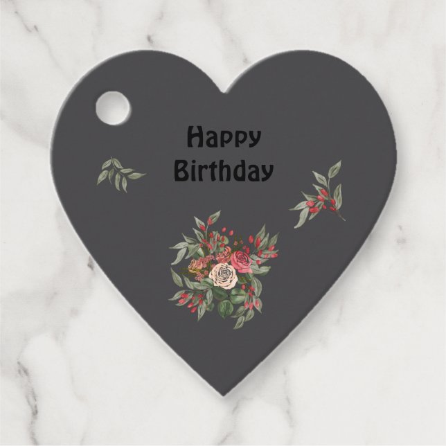 Bouquet of roses Favour Tags (Front)