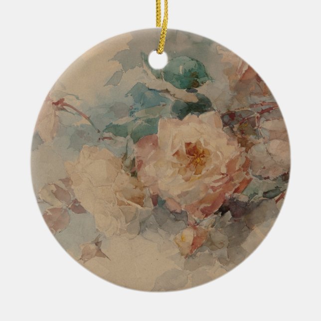 Bouquet of Roses – Franz Bischoff Ceramic Ornament (Front)