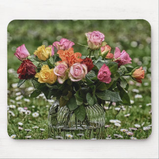 Bouquet of Roses in a field of Daisies Mouse Pad