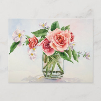 Bouquet of roses postcard