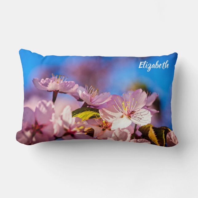 Bouquet Of Sakura Flowers Lumbar Pillow (Front)