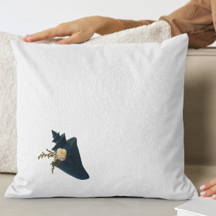 Bouquet of Seashells Coastal Elegant Blue White  Throw Pillow