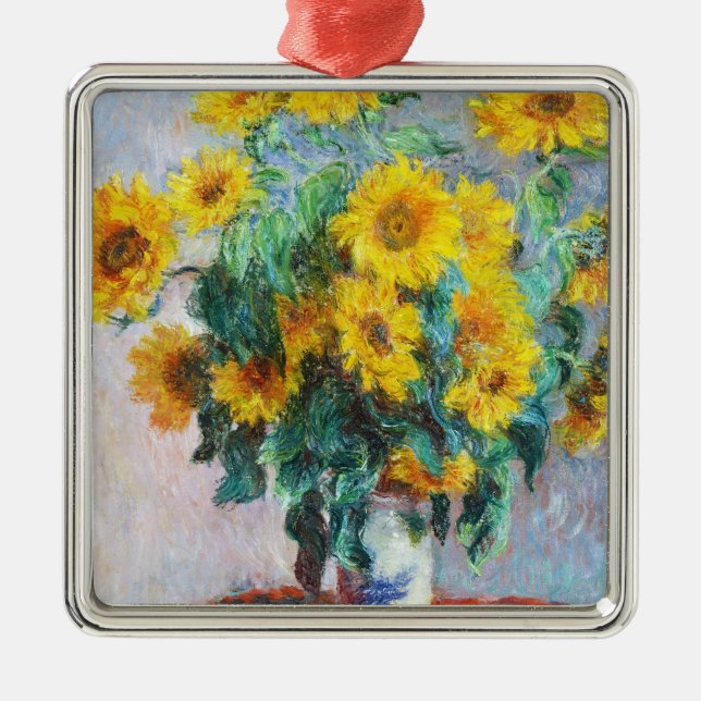 Bouquet of Sunflowers, 1880 Claude Monet Metal Ornament (Front)