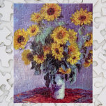 Bouquet of Sunflowers by Claude Monet, Vintage Art Jigsaw Puzzle<br><div class="desc">Bouquet of Sunflowers (1881) by Claude Monet is a vintage impressionist fine art floral still life painting. Yellow blooming flowers from the garden. A bouquet of summer season sunflower in a vase. About the artist: Claude Monet (1840-1926) was a founder of the French impressionist painting movement with most of his...</div>