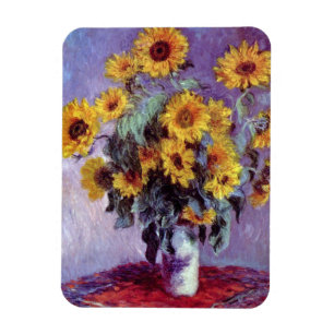 Bouquet of Sunflowers by Claude Monet, Vintage Art Magnet