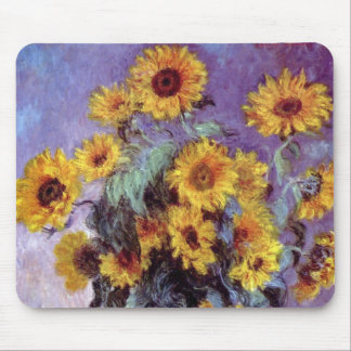 Bouquet of Sunflowers by Claude Monet, Vintage Art Mouse Pad