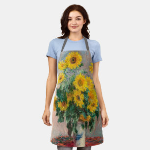 Bouquet of Sunflowers by Monet Impressionist Art Apron