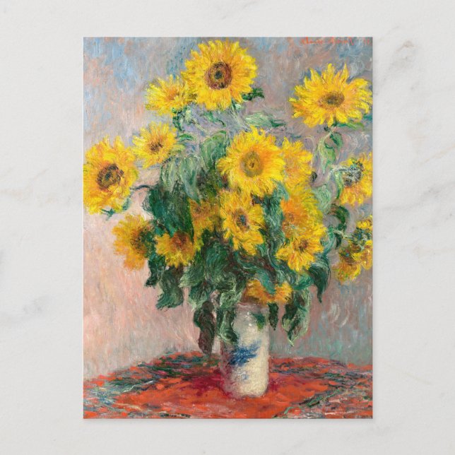 Bouquet of Sunflowers by Monet Impressionist Art Postcard (Front)