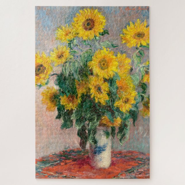 Bouquet of Sunflowers by Monet Impressionist Jigsaw Puzzle (Vertical)