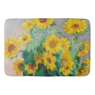 Bouquet of Sunflowers Claude Monet Bath Mat