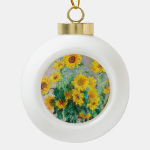 Bouquet of Sunflowers Claude Monet  Ceramic Ball Christmas Ornament