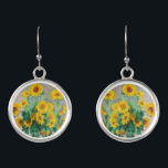 Bouquet of Sunflowers Claude Monet  Earrings<br><div class="desc">Bouquet of Sunflowers. Claude Monet. 1881. Reproduction of famous works of art  images in the public domain.</div>