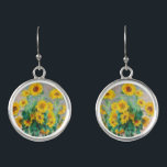 Bouquet of Sunflowers Claude Monet  Earrings<br><div class="desc">Bouquet of Sunflowers. Claude Monet. 1881. Reproduction of famous works of art  images in the public domain.</div>