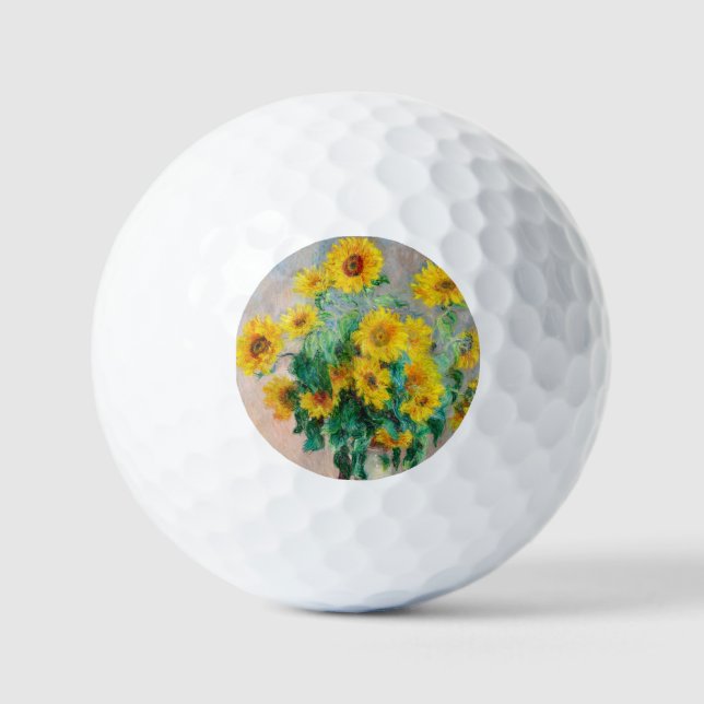 Bouquet of Sunflowers Claude Monet    Golf Balls (Front)