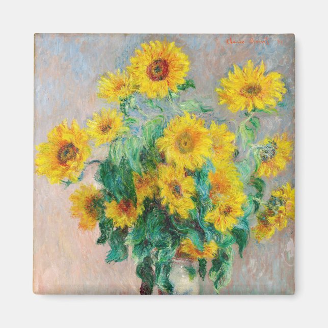 Bouquet of Sunflowers Claude Monet   Magnet (Front)