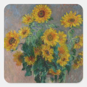 Bouquet of Sunflowers Monet Square Sticker