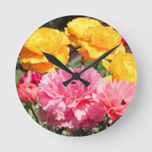 Bouquet of Sunshine Round Clock