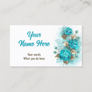 Bouquet of Turquoise Roses Business Card