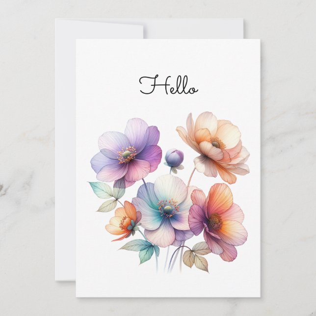 Bouquet of Watercolor Flowers Customizable (Front)