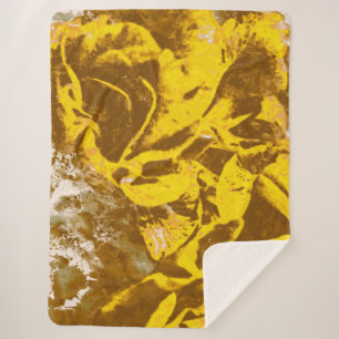 Bouquet of Yellow Roses Watercolor Sherpa Blanket