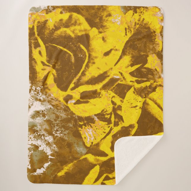 Bouquet of Yellow Roses Watercolor Sherpa Blanket (Front)