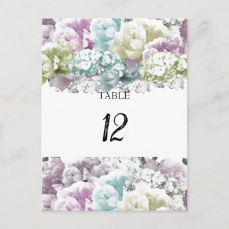 Bouquet Pastel Floral Table Seating Number Card